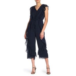 Walter Baker Maria Ruffle Navy Jumpsuit